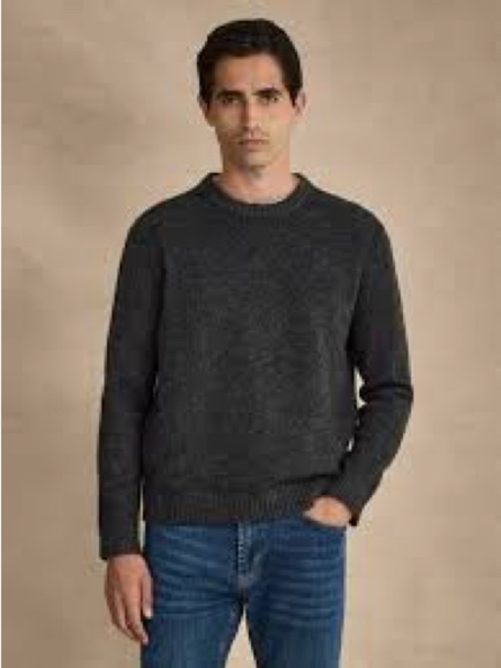 Factoria alpaca Men's Charcoal Crewneck Sweater - Everyday Knit